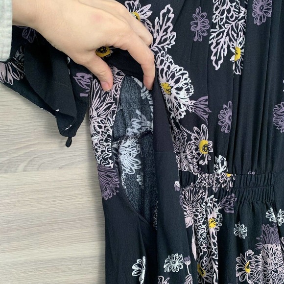 Free People Blue Hawaii Mini Dress Black Floral S - Picture 9 of 10